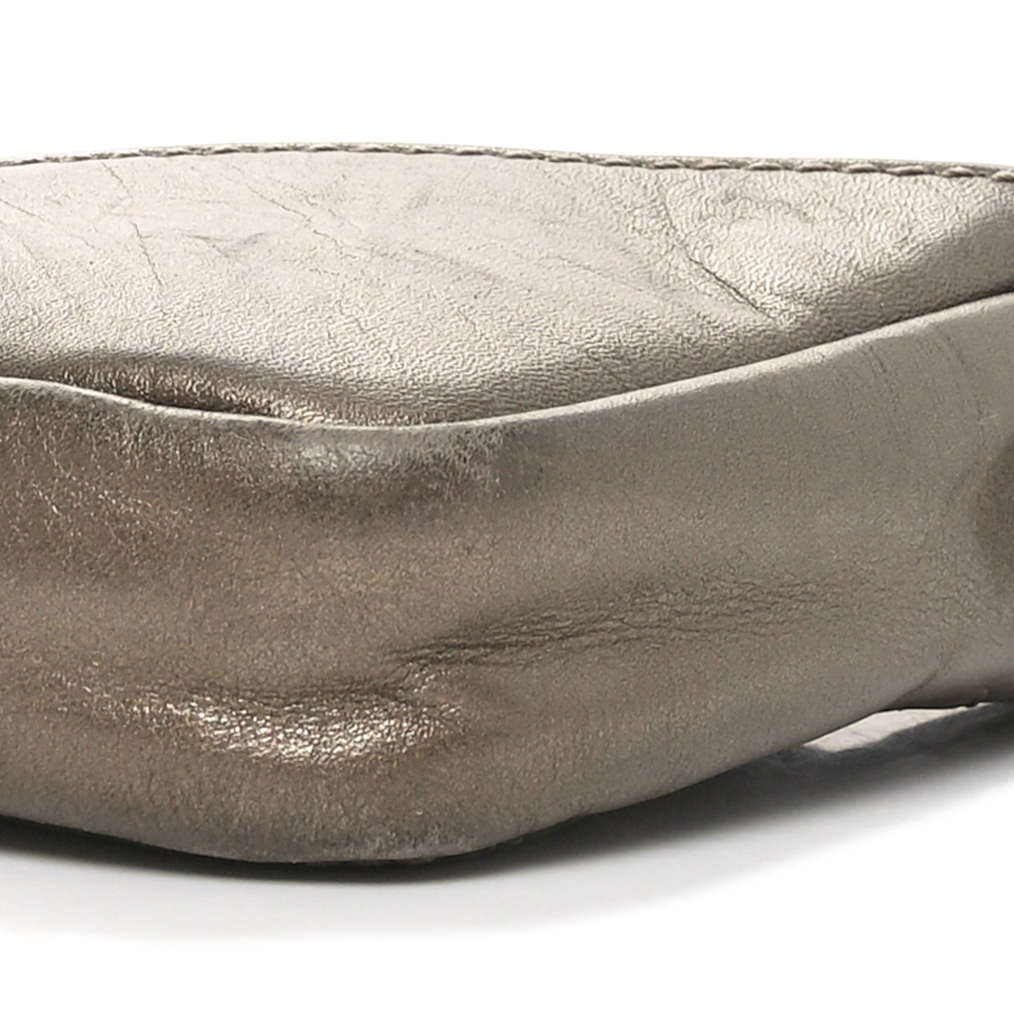 Metallic Aged Calfskin Quilted Cotton Club Pochette Bronze