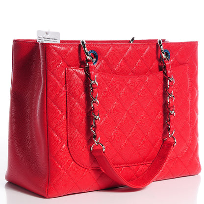 Chanel Caviar Grand Shopping Tote GST Red 3 of 8