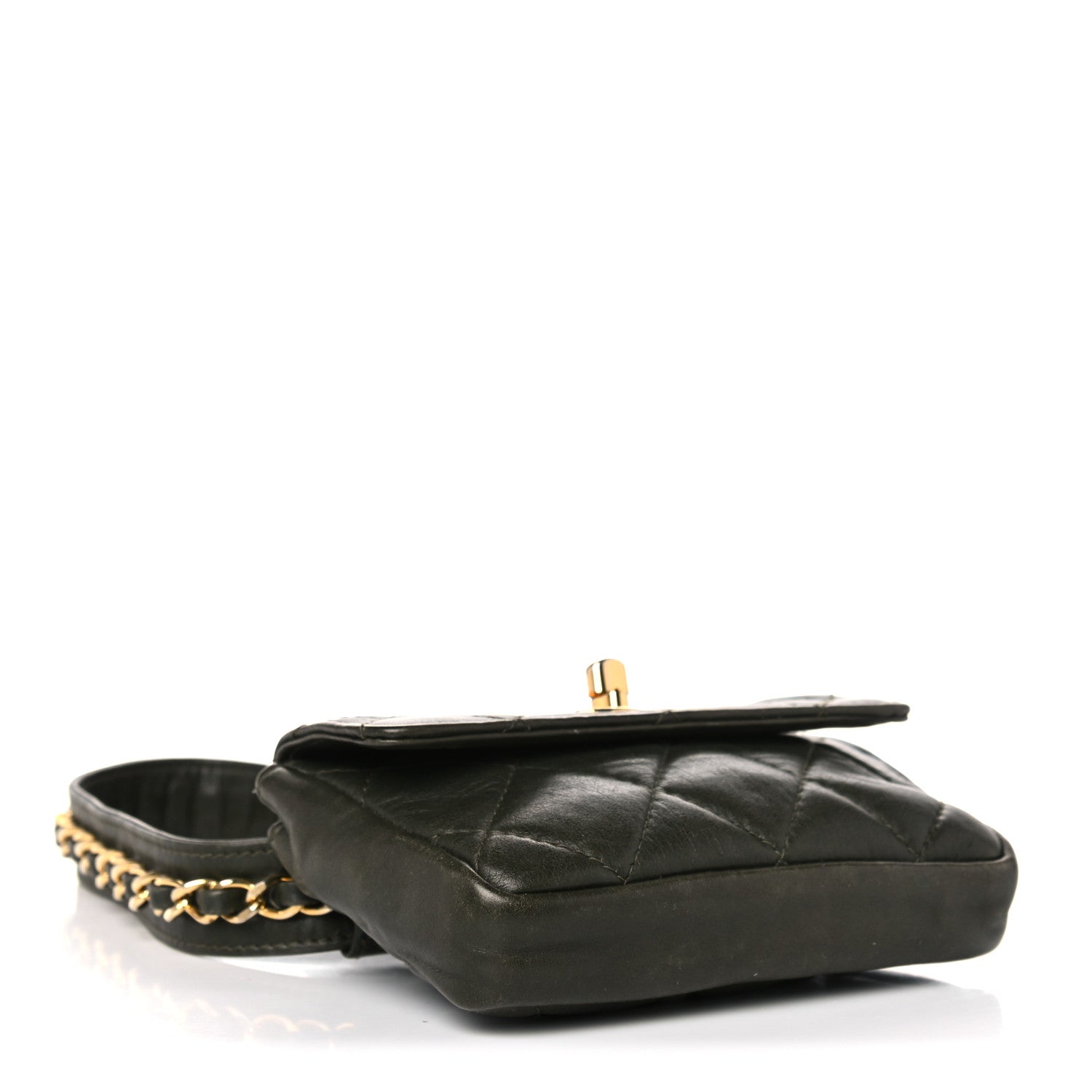 Chanel Lambskin Quilted Flap Waist Belt Bag Black 4 of 13