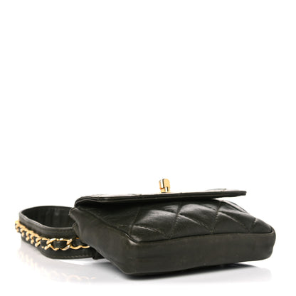 Chanel Lambskin Quilted Flap Waist Belt Bag Black 4 of 13