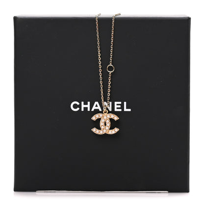 Chanel Pearl CC Pendant Necklace Gold 5 of 5