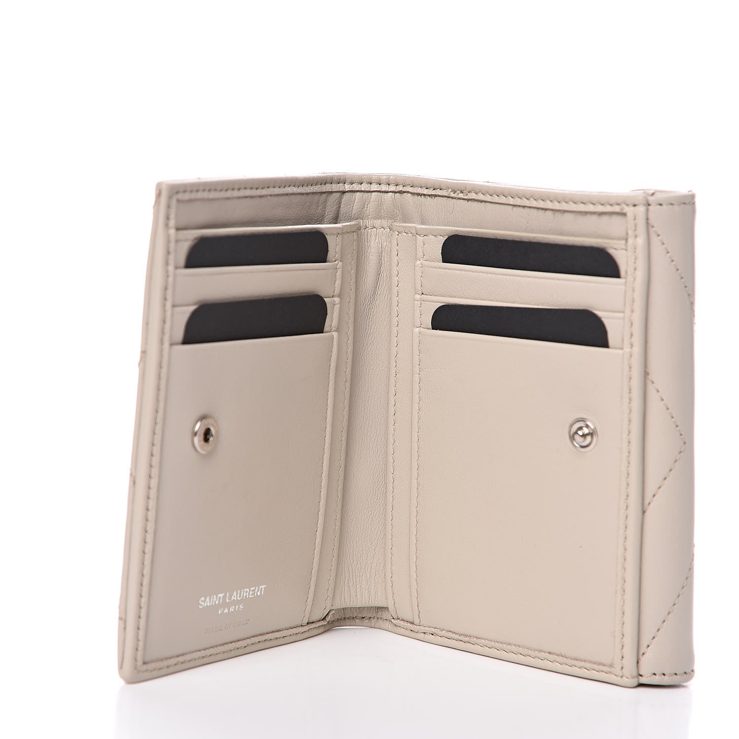 Saint Laurent Lambskin Y Quilted Monogram Compact Loulou Wallet Nude Powder 5 of 8