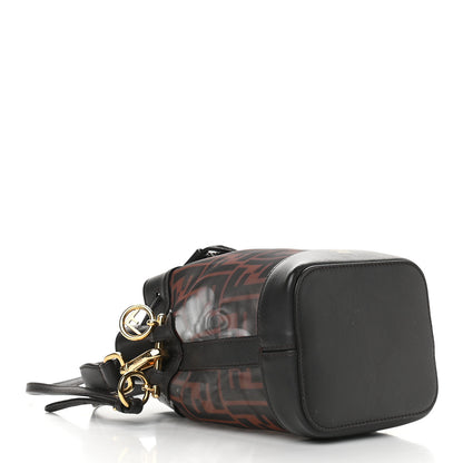 Fendi Mesh Vitello Grace F is Fendi FF 1974 Mini Mon Tresor Bucket Bag Marrone Black Ebano 4 of 8