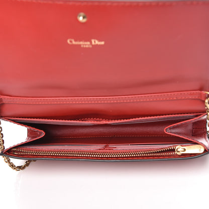Christian Dior Calfskin D Fence Croisiere Chain Wallet Red 5 of 12