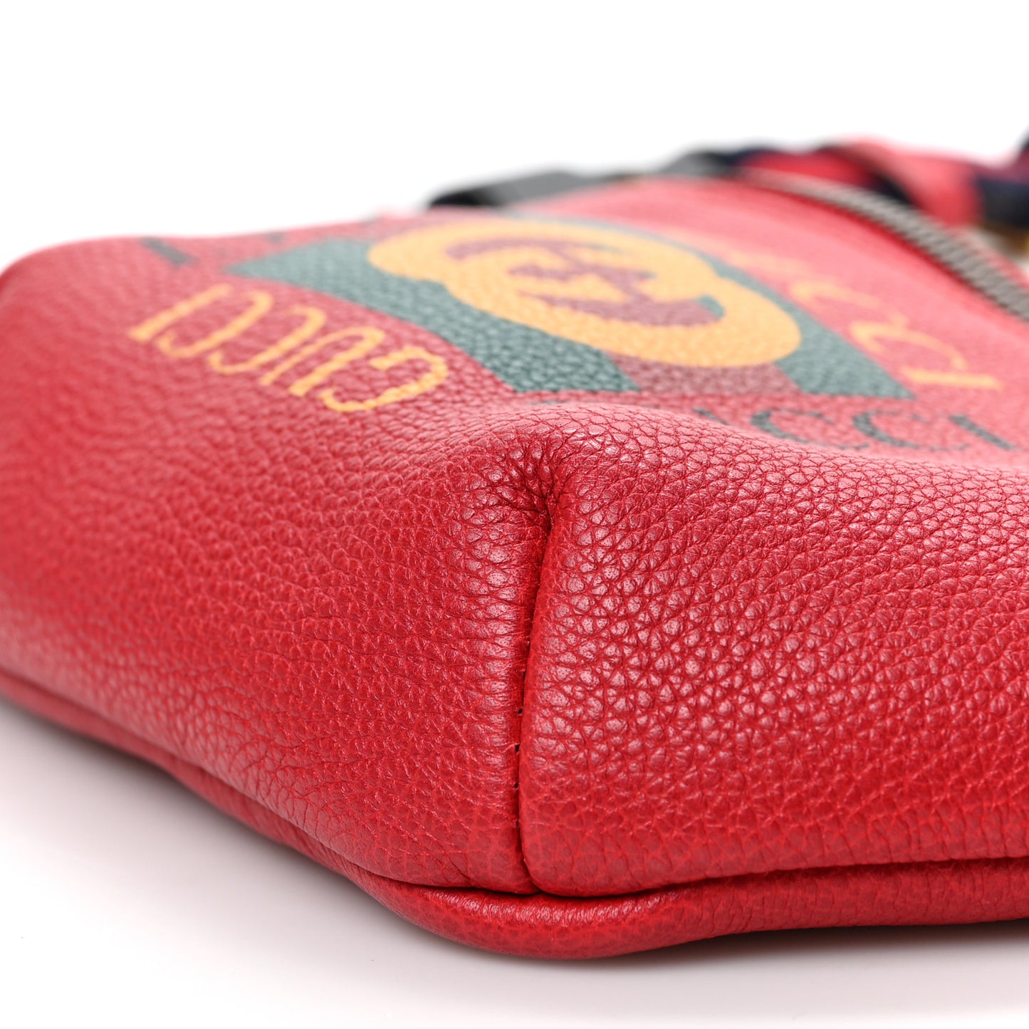 Grained Calfskin Small Logo Belt Bag Hibiscus Red
