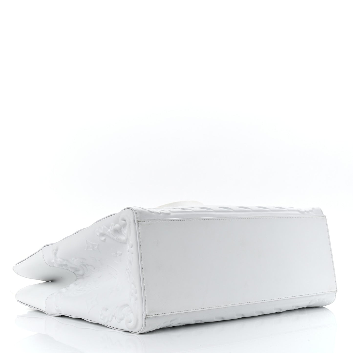 Calfskin LV Ornament Sac Plat 24H Optic White
