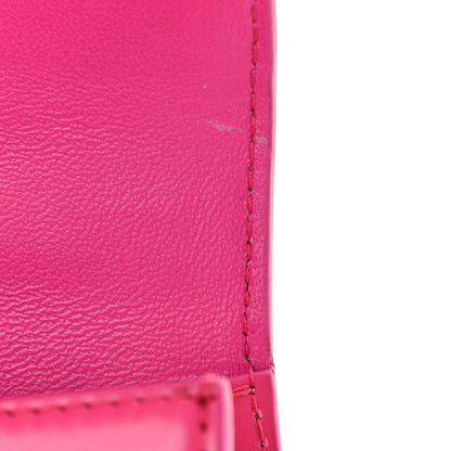 Balenciaga Shiny Box Calfskin Hourglass Top Handle Bag XS Acid Fuchsia 9 of 10