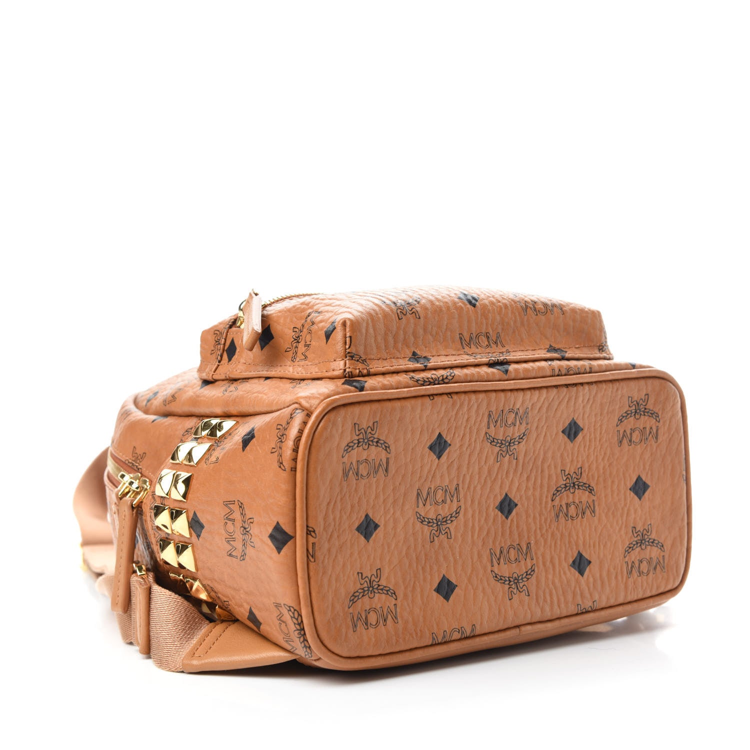 MCM Visetos Side Stud Mini Stark Backpack Cognac 4 of 10