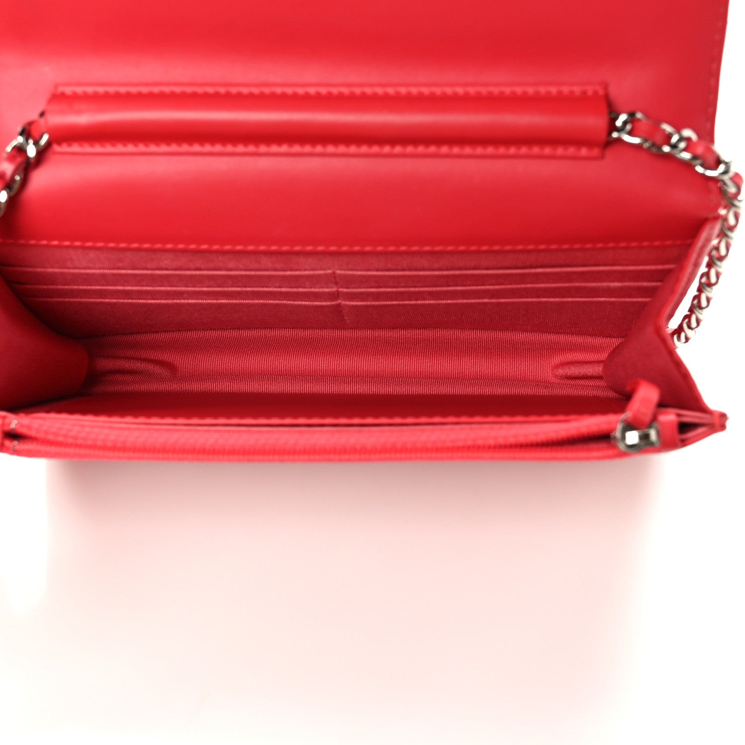 Chanel Patent Quilted Wallet On Chain WOC Coral 5 of 13