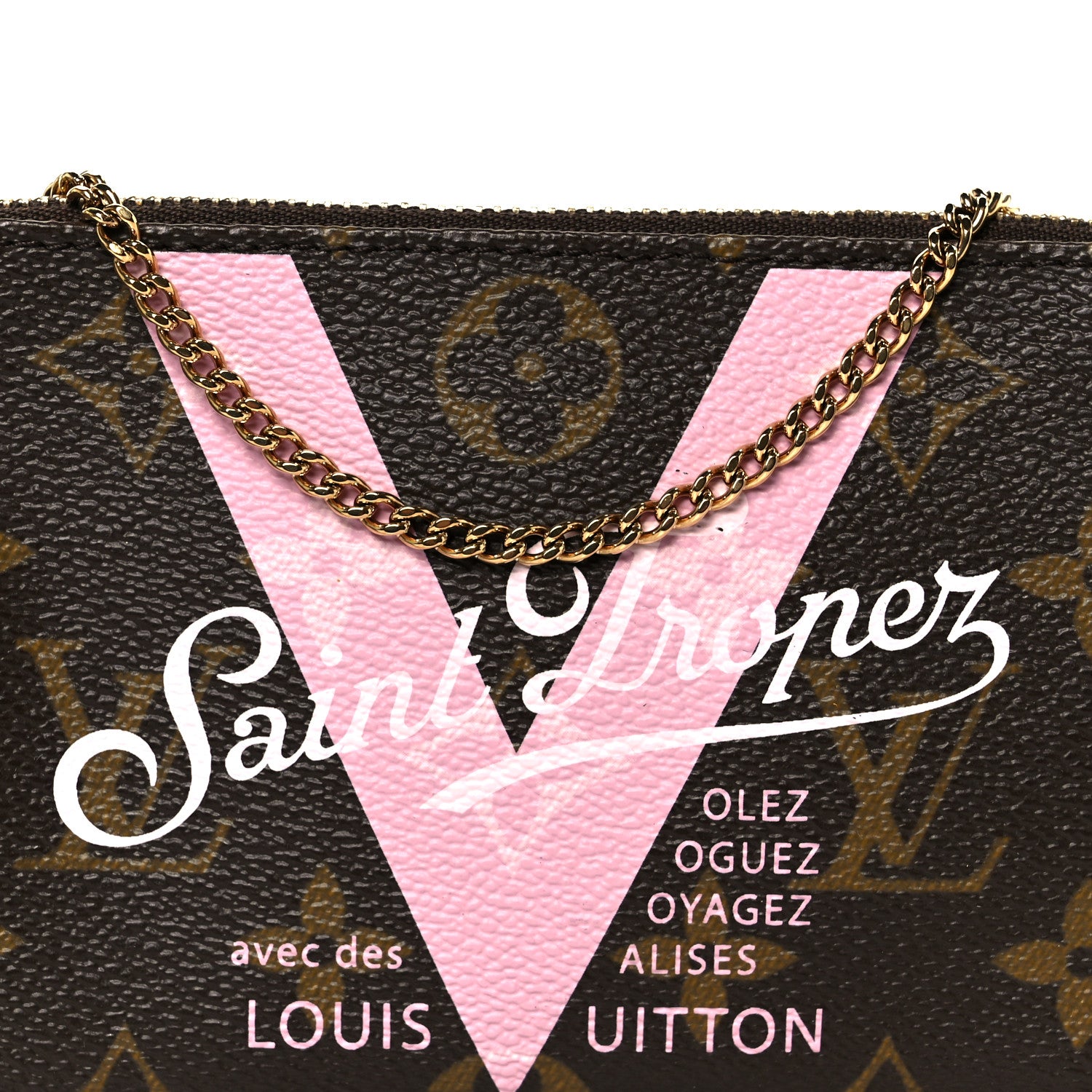 Louis Vuitton Monogram V Saint Tropez Mini Pochette Accessories Rose Ballerine 8 of 10