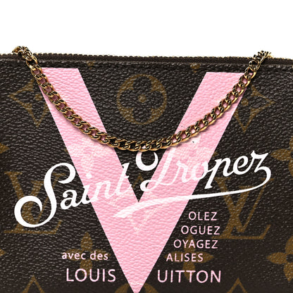 Louis Vuitton Monogram V Saint Tropez Mini Pochette Accessories Rose Ballerine 8 of 10