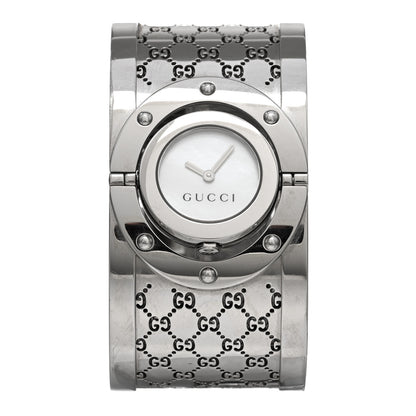 Gucci Stainless Steel Mother of Pearl 33mm Twirl Quartz Watch 1 of 4