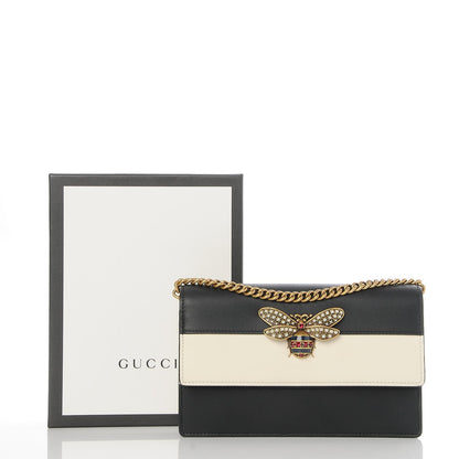 Gucci Calfskin Queen Margaret Chain Wallet Mystic White Black 9 of 9