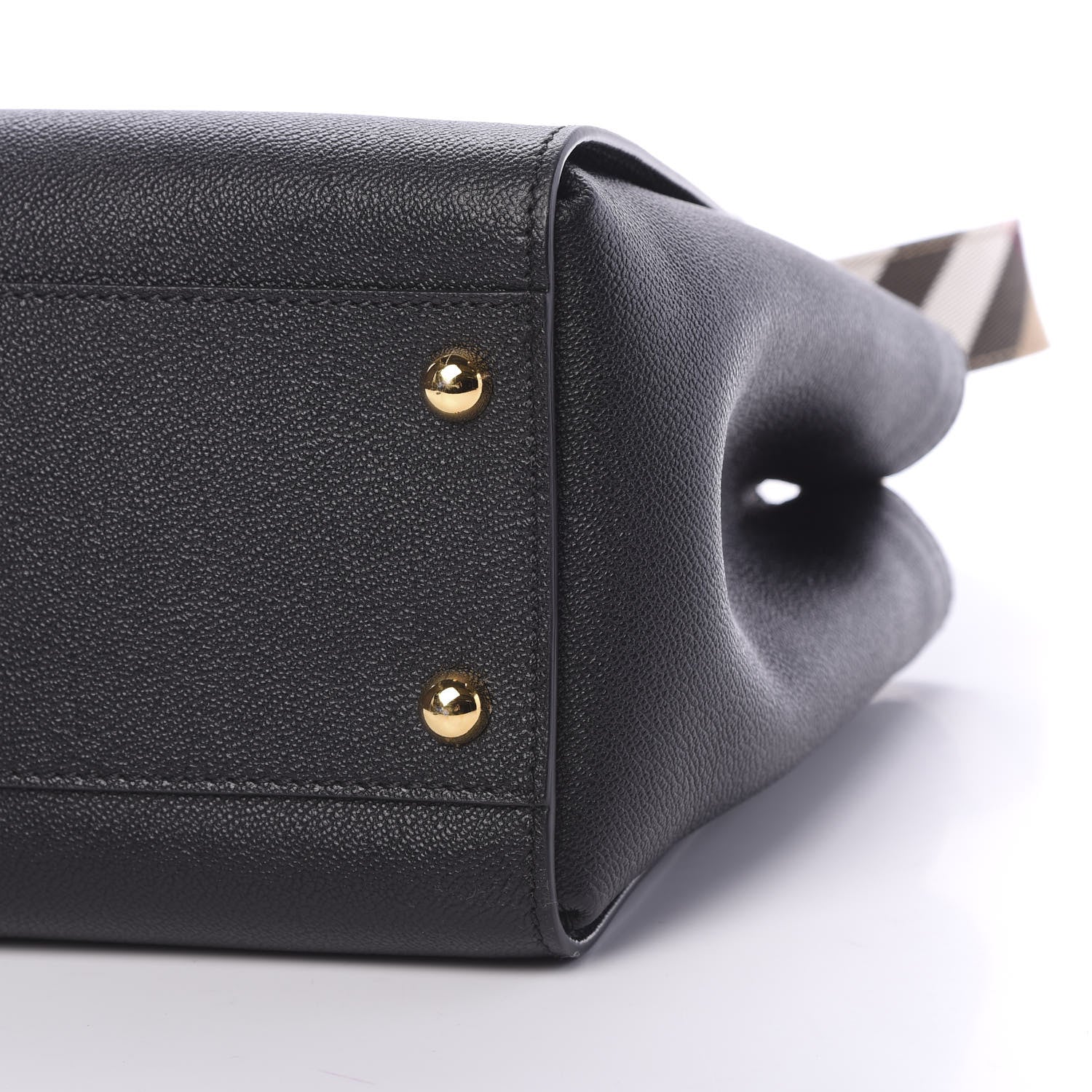 Burberry Soft Grain Calfskin Medium Buckle Tote Black 10 of 11