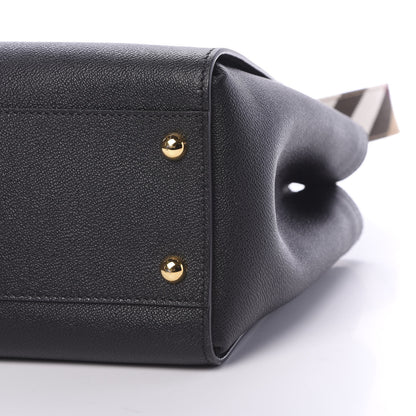 Burberry Soft Grain Calfskin Medium Buckle Tote Black 10 of 11