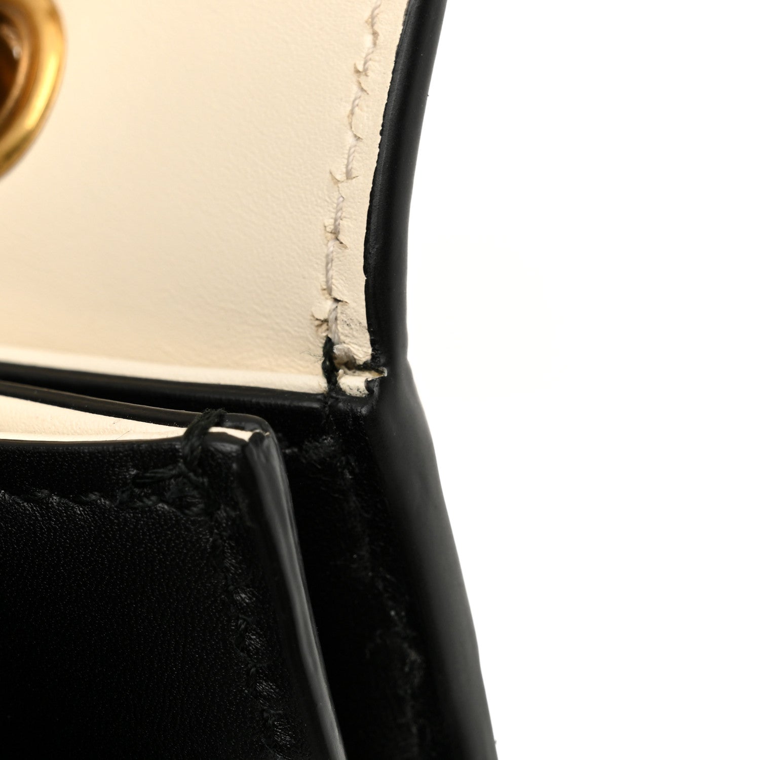 Gucci Calfskin Sylvie Web Small Queen Margaret Top Handle Bag Black White 12 of 14