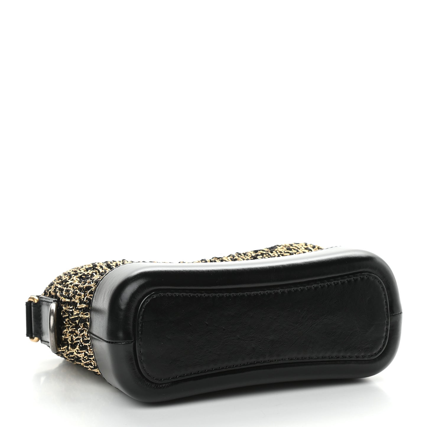 Tweed Calfskin Quilted Small Gabrielle Hobo Black Gold