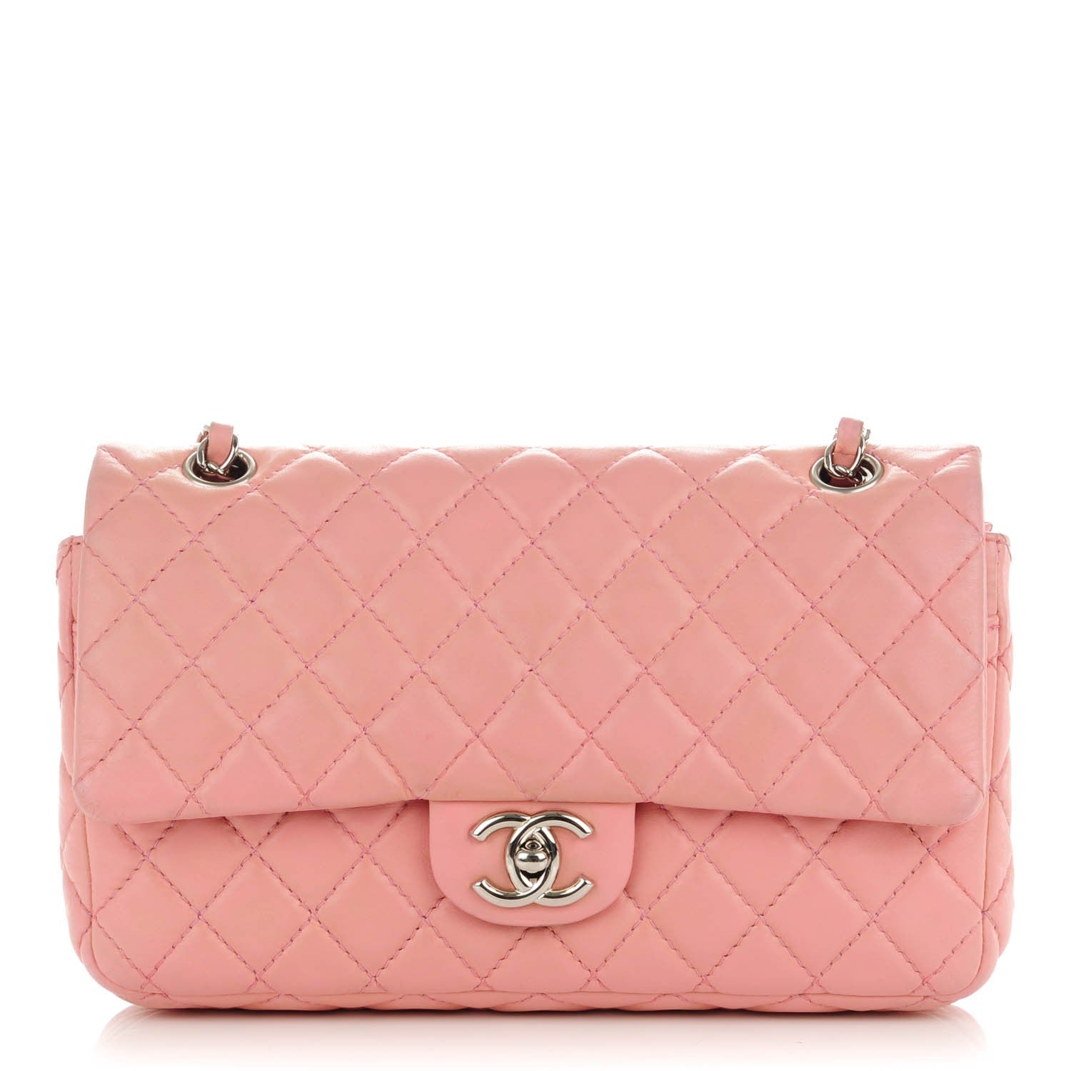 Chanel Lambskin Quilted Medium Double Flap Light Pink 1 of 11
