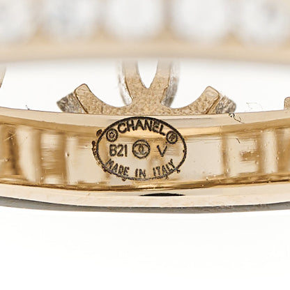 Chanel Metal Crystal Bow-tiful CC Logo Ring 7.25 55 Gold 3 of 3