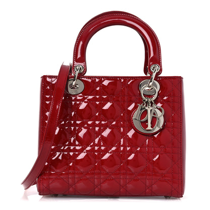 Christian Dior Patent Cannage Medium Lady Dior Red 1 of 12