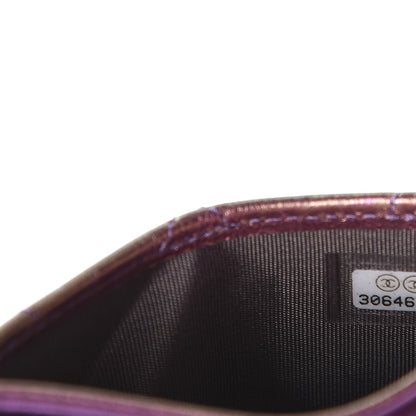 Chanel Iridescent Lambskin Quilted Card Holder Purple 8 of 9