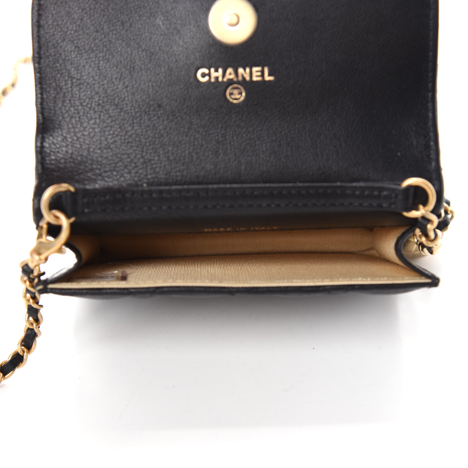 Chanel Lambskin Quilted Pearl Crush Clutch With Chain Black 5 of 12