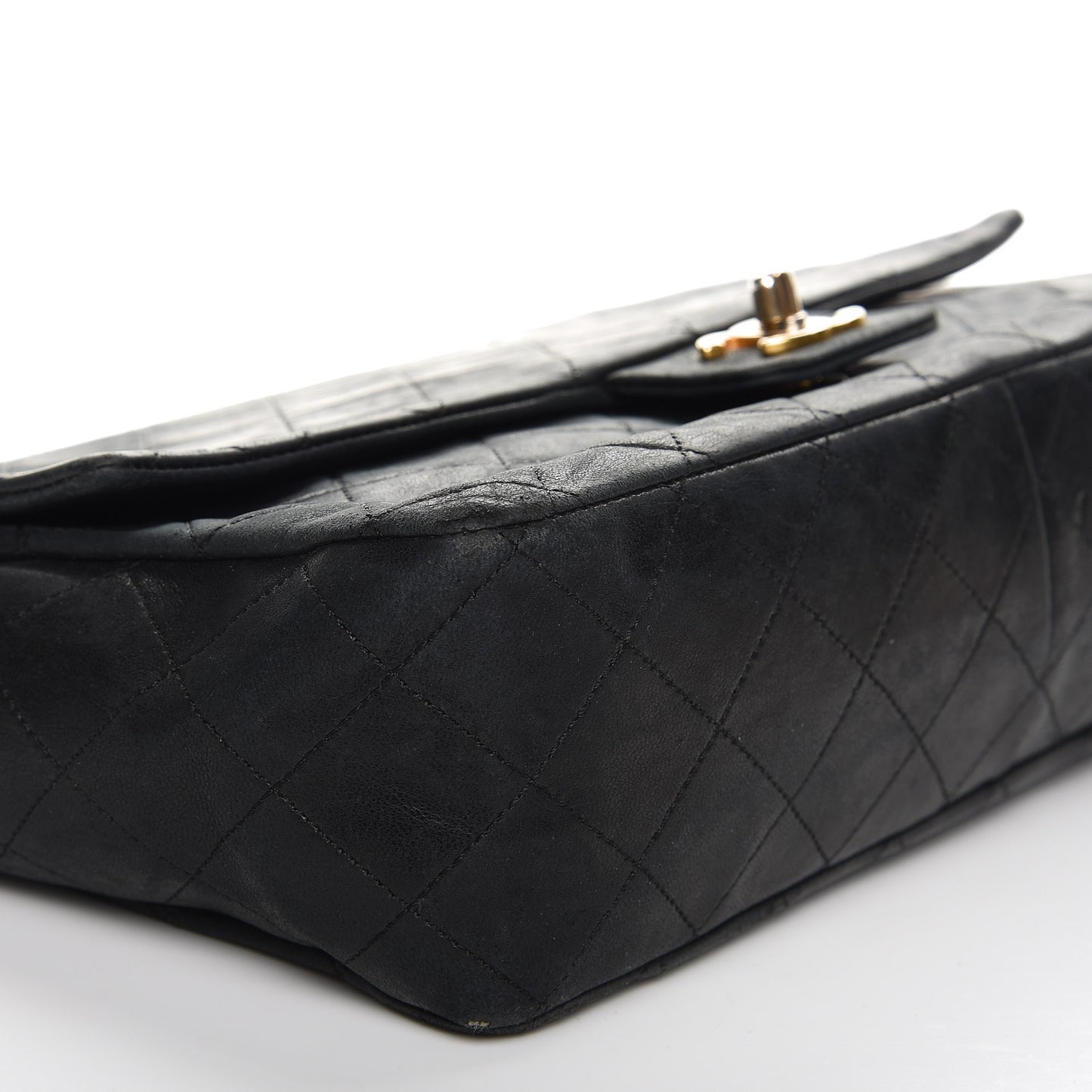 Lambskin Medium Single Flap Black