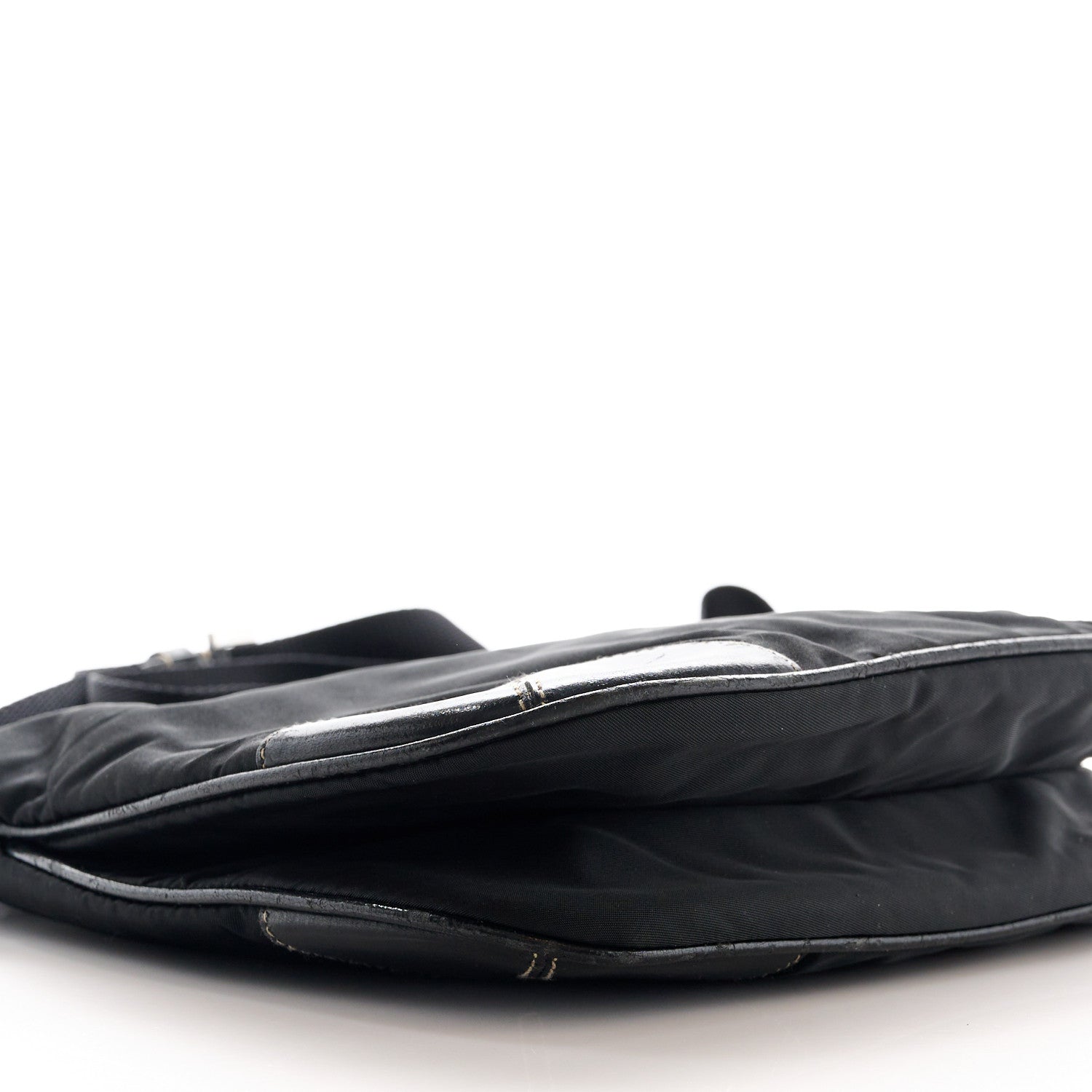 Prada Tessuto Nylon Calfskin Flat Messenger Bag Black 9 of 10