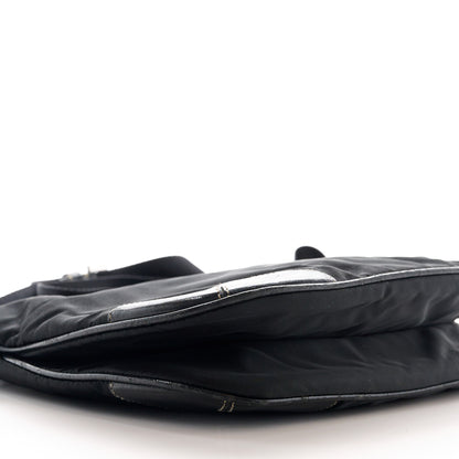 Prada Tessuto Nylon Calfskin Flat Messenger Bag Black 9 of 10
