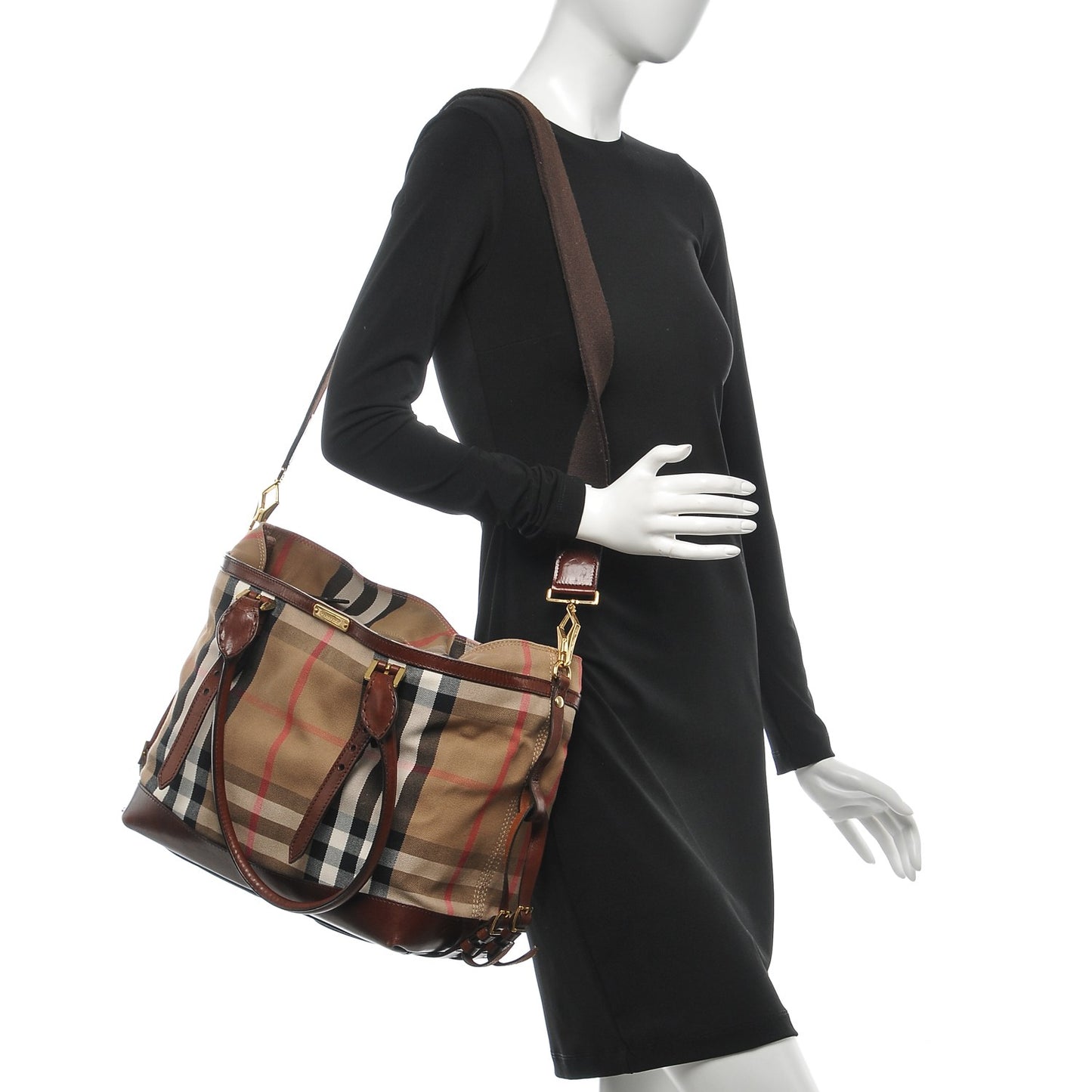 House Check Marta Diaper Bag Dark Tan