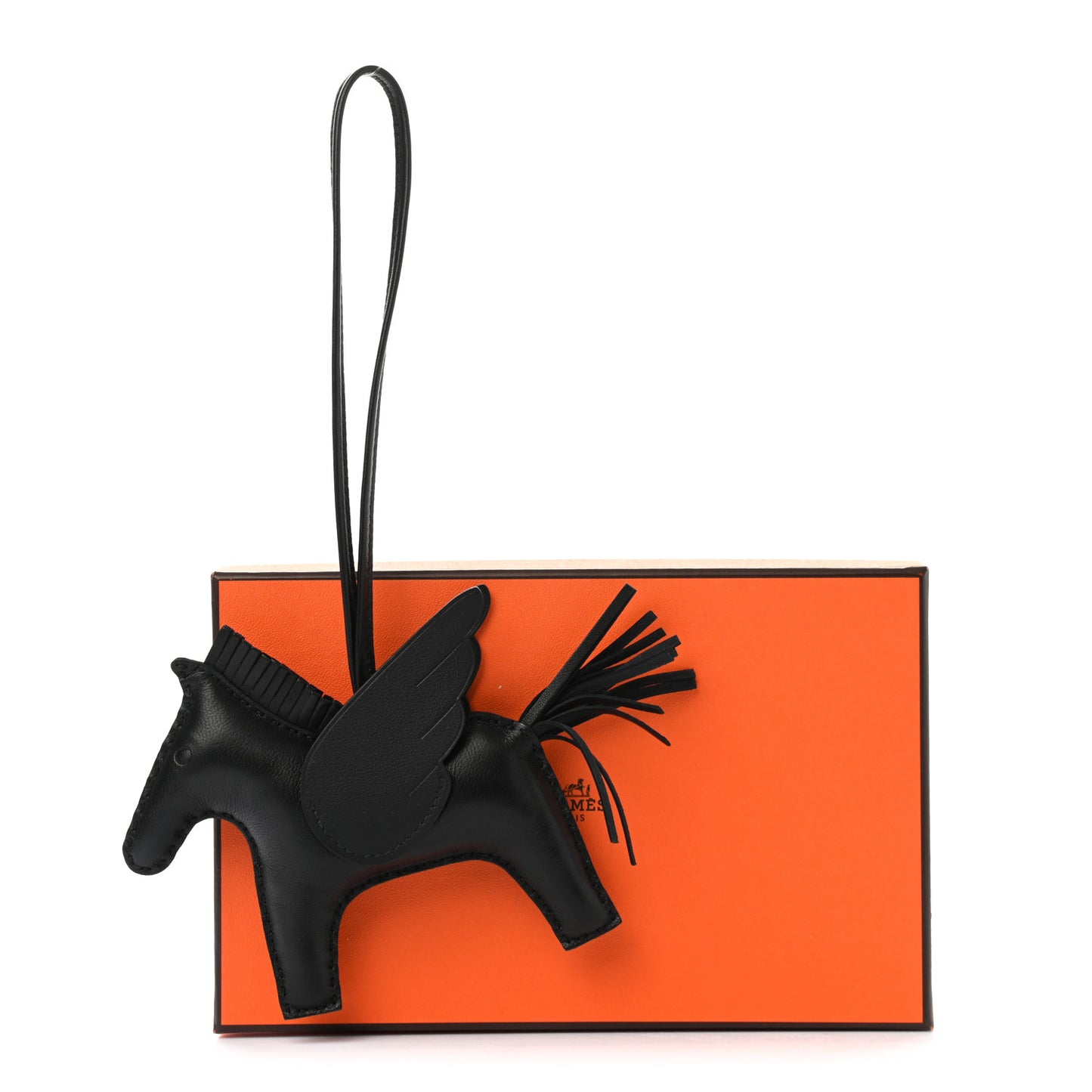 Milo Lambskin Grigri Rodeo Pegase Horse Bag Charm MM So Black