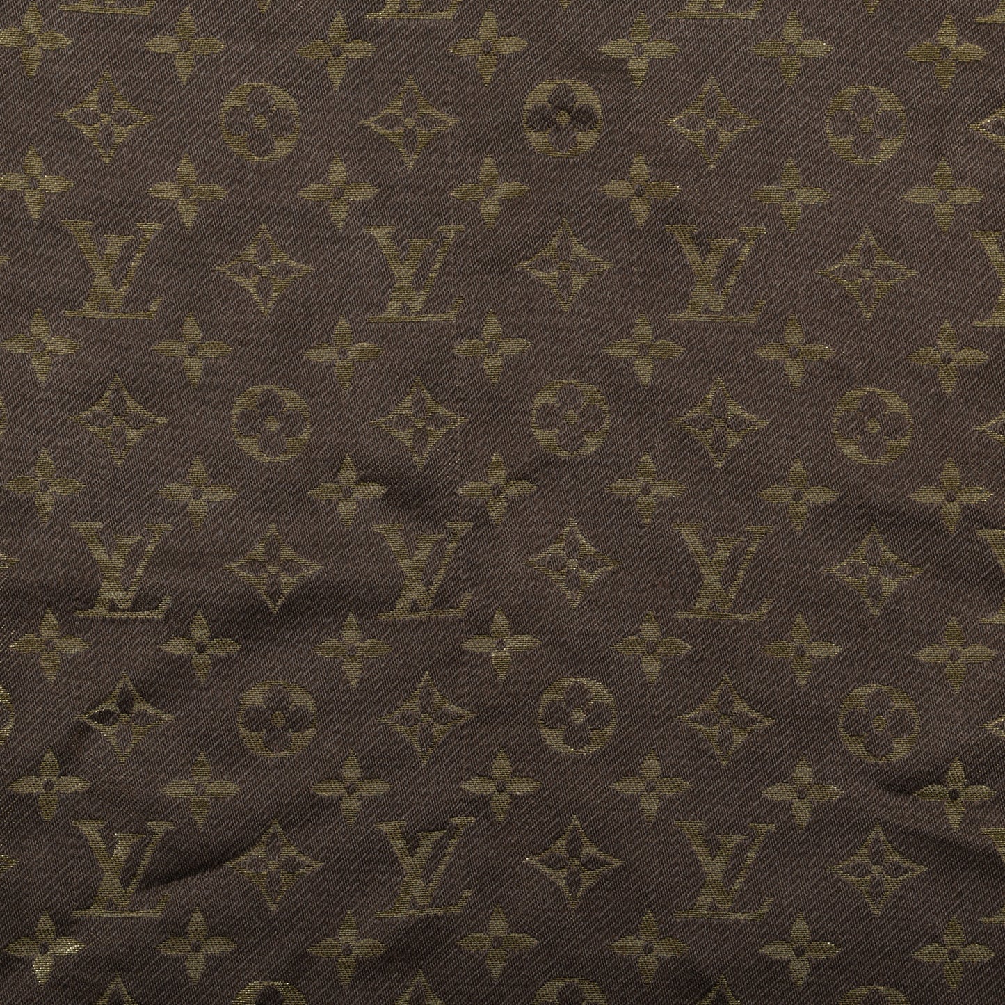 Silk Lurex Wool Monogram Shine Shawl Brown