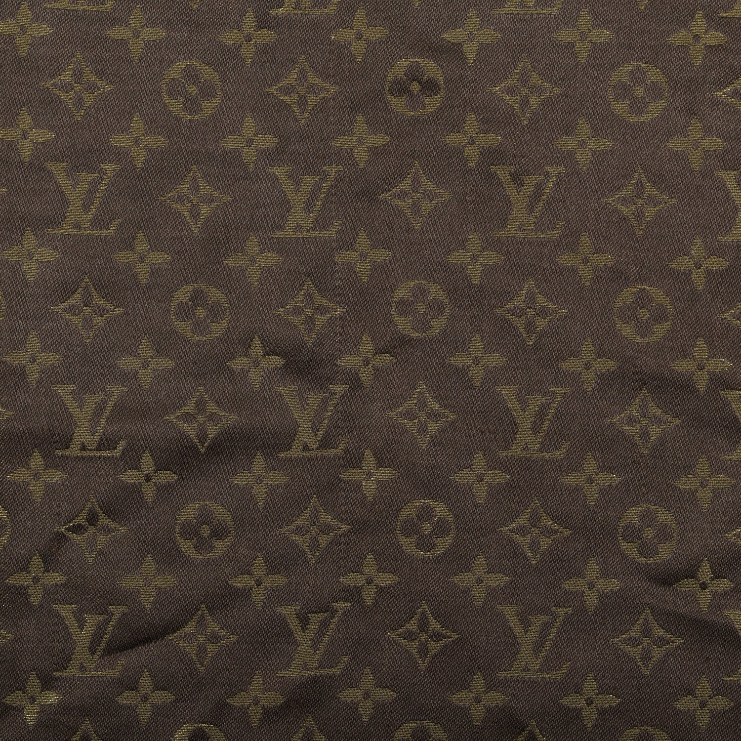 Louis Vuitton Silk Lurex Wool Monogram Shine Shawl Brown 3 of 5