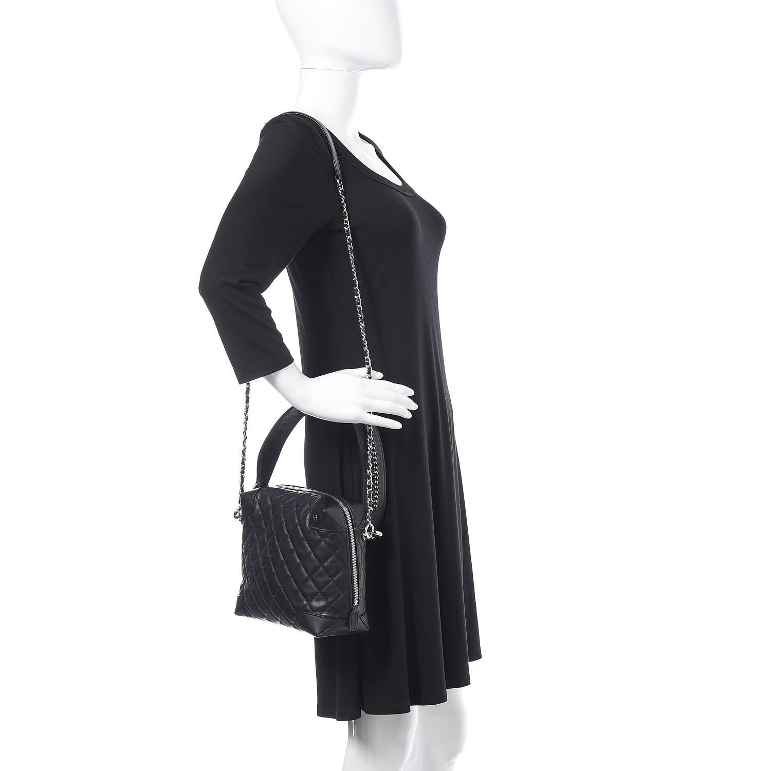 Chanel Lambskin Quilted Messenger Bag Black 2 of 10