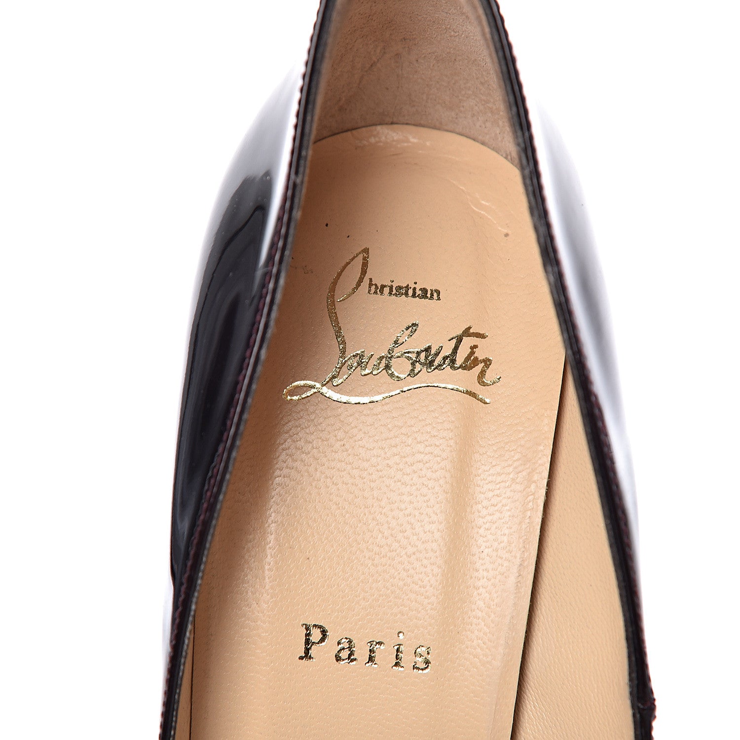 Christian Louboutin Patent Cork Une Plume 140 Wedges 40.5 Burgundy 6 of 7
