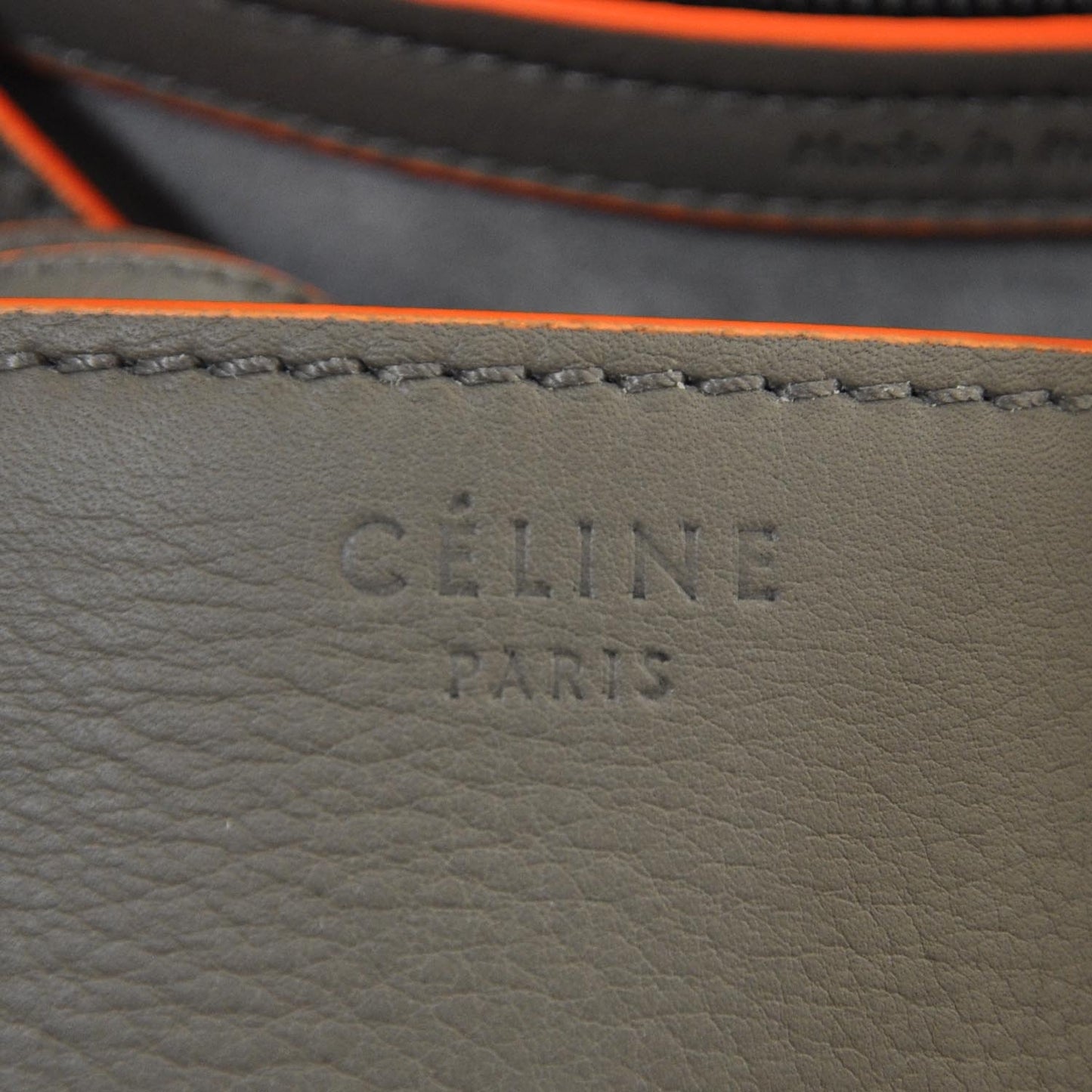 Smooth Calfskin Large Phantom Luggage Grey Orange