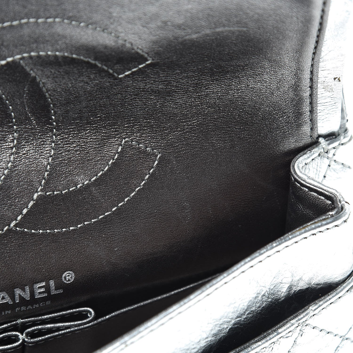 Chanel Metallic Aged Calfskin Quilted 2.55 Reissue 225 Flap Silver 11 of 16