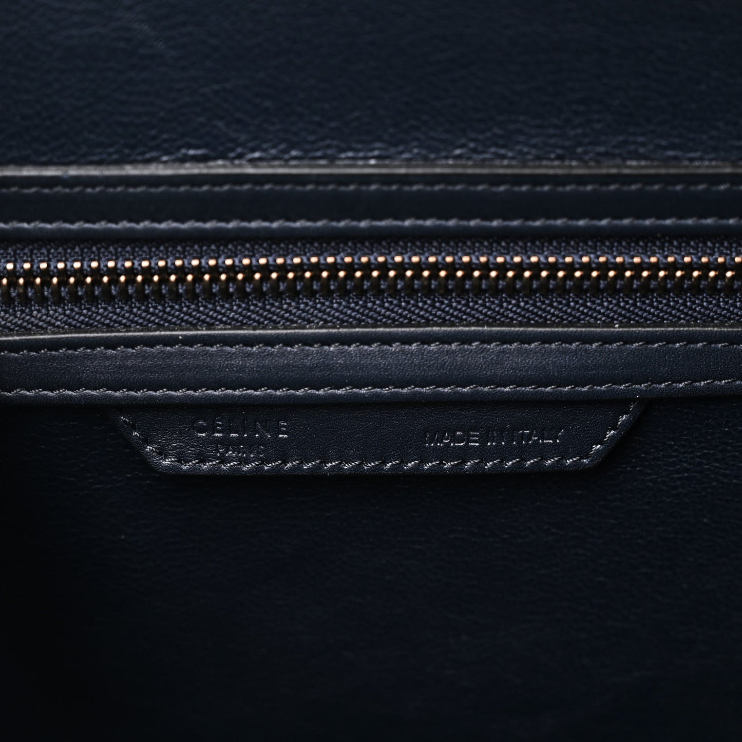 Smooth Calfskin Striped Cotton Canvas Mini Luggage Navy Blue