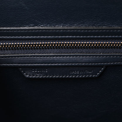 Celine Smooth Calfskin Striped Cotton Canvas Mini Luggage Navy Blue 6 of 9