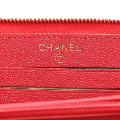 Chanel Caviar Quilted Medium Zip Around Wallet Dark Pink 6 of 8