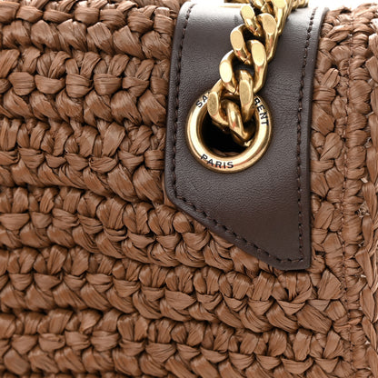 Saint Laurent Raffia Calfskin Monogram Medium Niki Chain Satchel New Nut 12 of 12