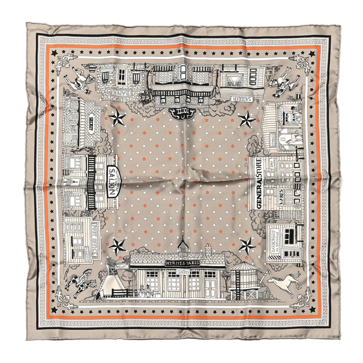 Silk Paris Station Bandana Scarf 55