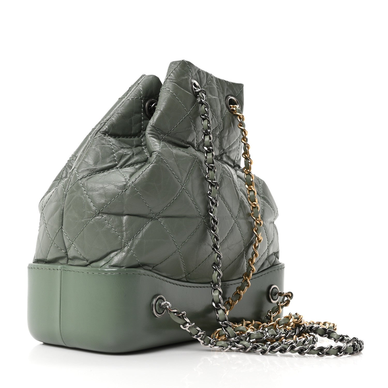 chanel gabrielle mini backpack Chanel Gabrielle Matelasse Calfskin Leather Khaki AB Rank Pre-Owned Authentic Bag