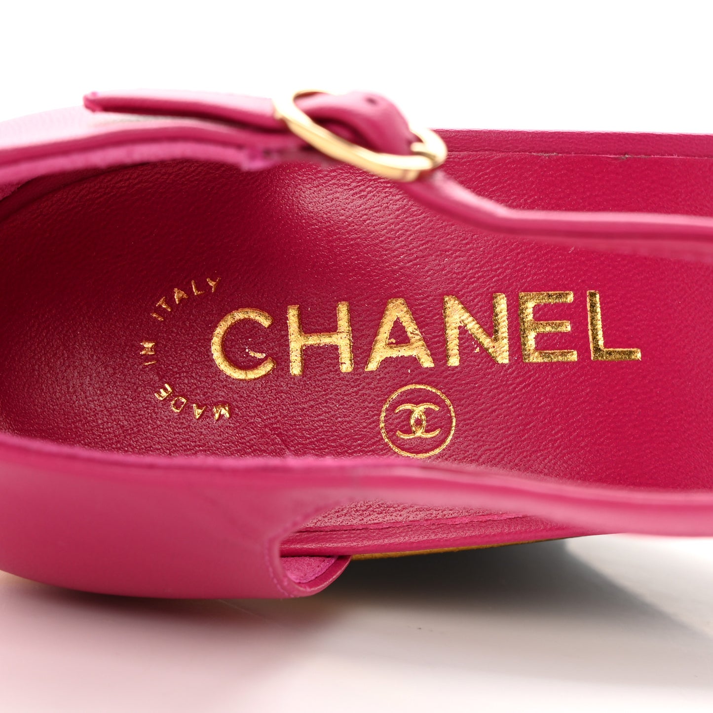 Lambskin Cap Toe Open Wedge 40.5 Fuchsia Black