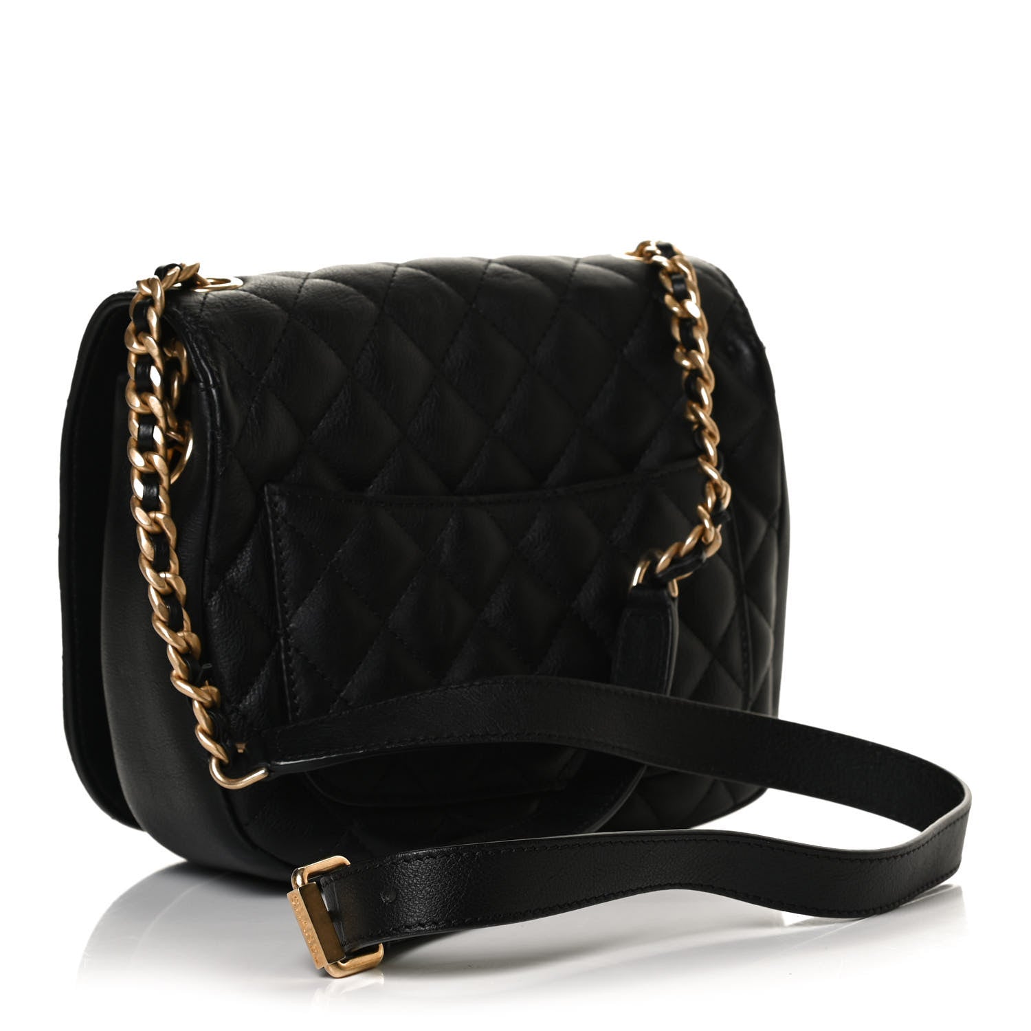 Chanel Grained Calfskin Quilted Messenger Flap Black 3 of 10