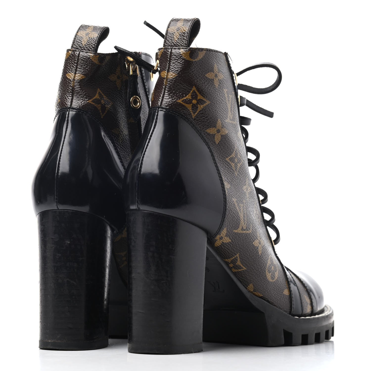 Louis Vuitton Patent Calfskin Monogram Star Trail Ankle Boots 39 Black 3 of 4