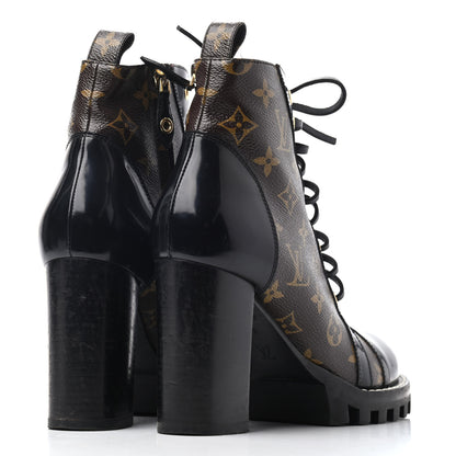 Louis Vuitton Patent Calfskin Monogram Star Trail Ankle Boots 39 Black 3 of 4