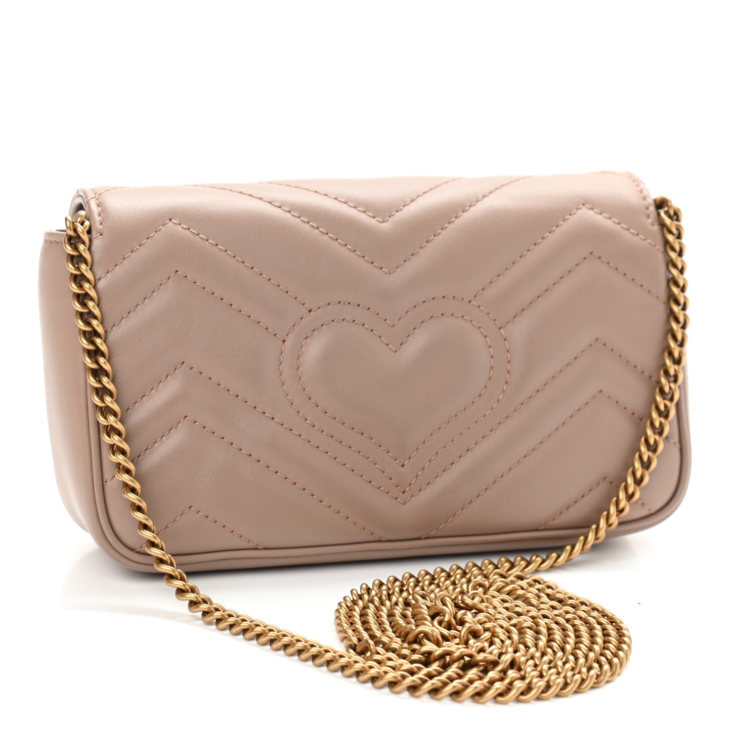 Calfskin Matelasse Super Mini GG Marmont Shoulder Bag Porcelain Rose