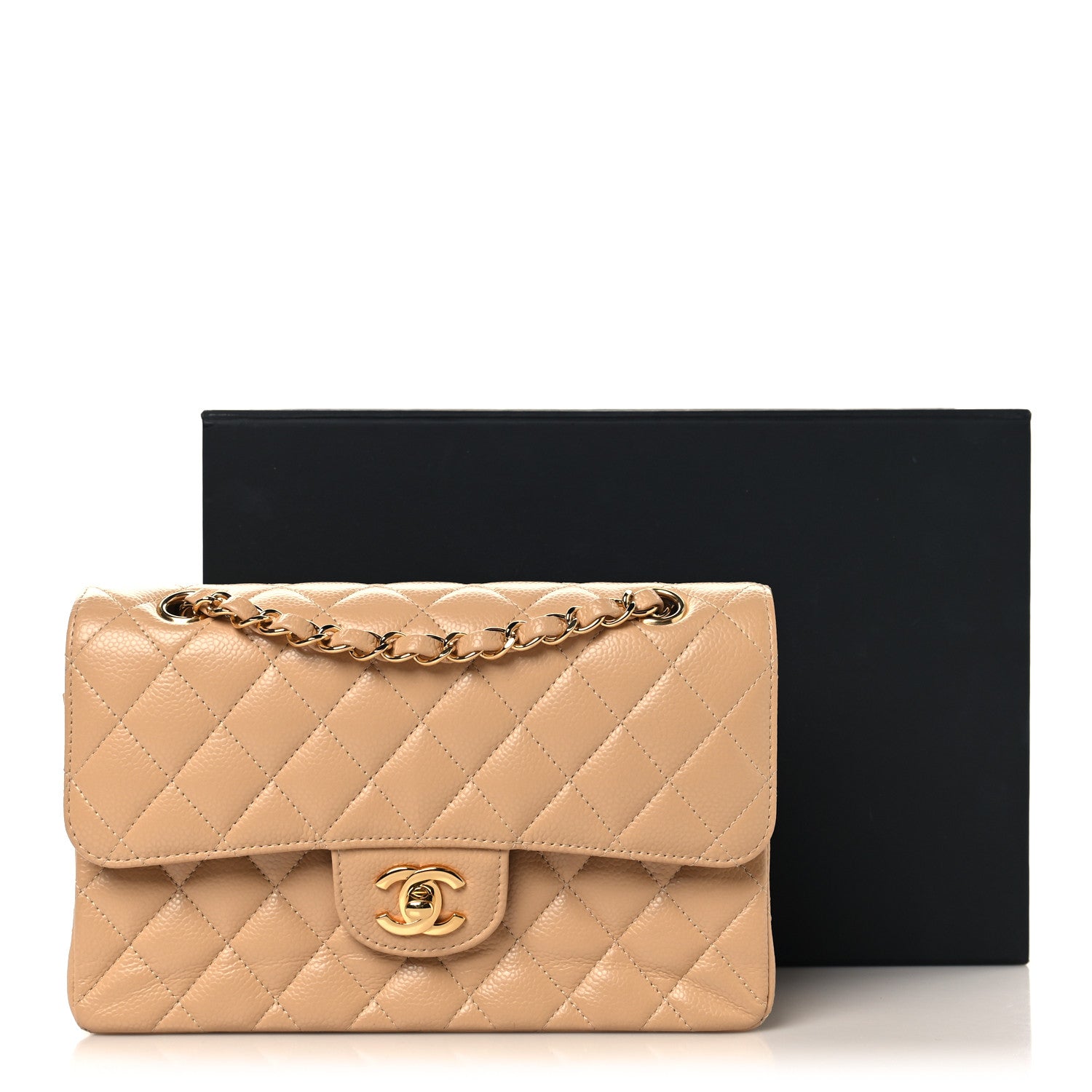 Chanel Caviar Quilted Small Double Flap Beige 11 of 11