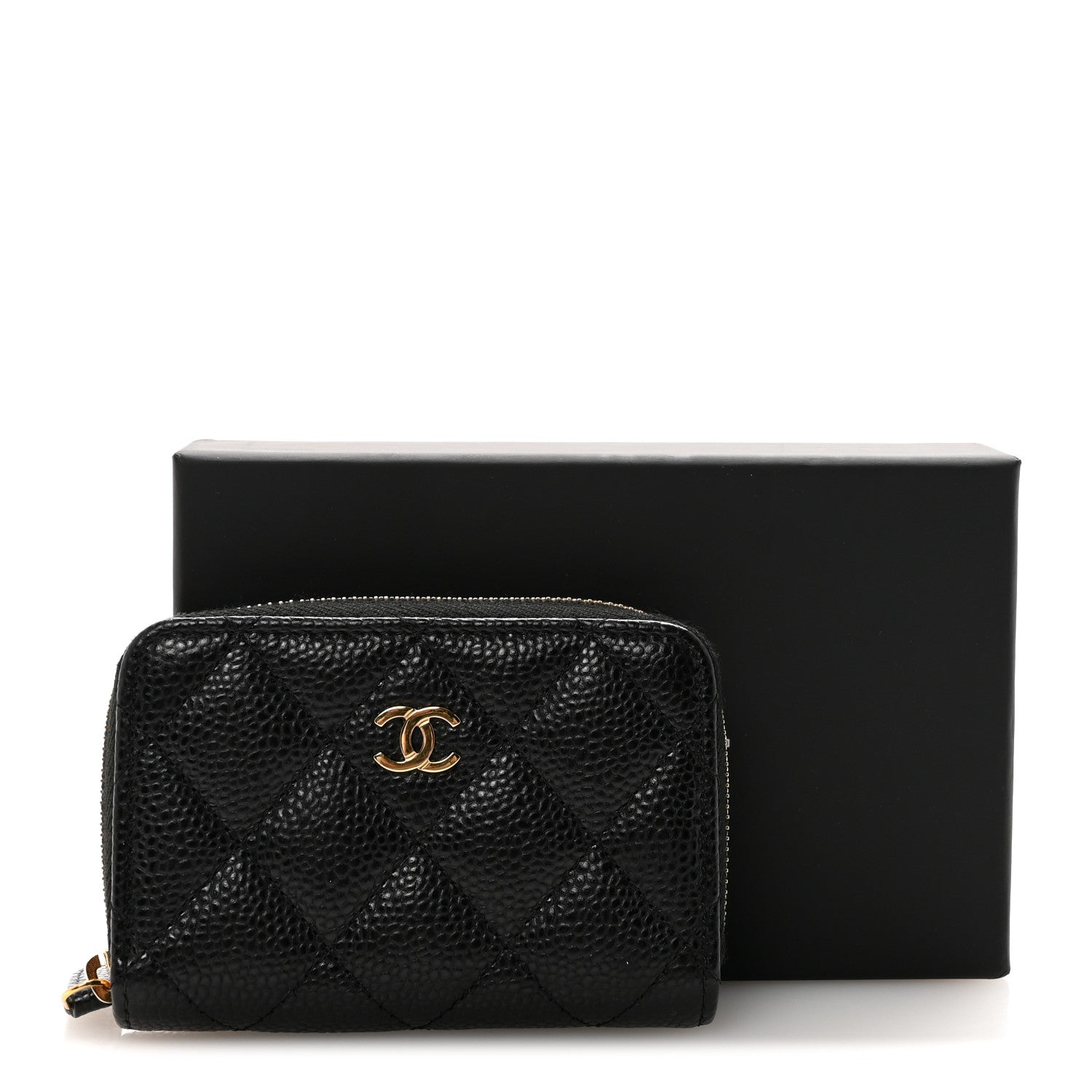 Chanel Caviar Quilted Zip Coin Purse Black 8 of 8